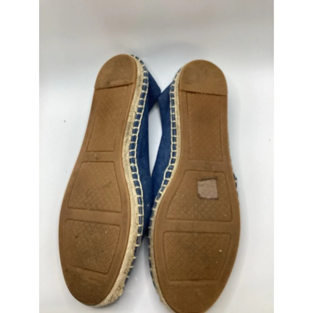 Tory Burch Denim Weston Espadrille Flats SZ 8.5